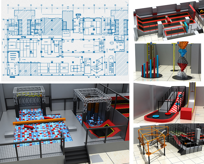 蹦床運動公園嗨馬案例